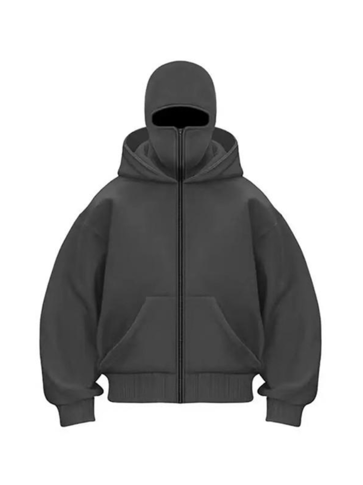 深灰色双帽悍匪卫衣男款秋冬美式重磅硬挺连帽衫cleanfit开衫外套